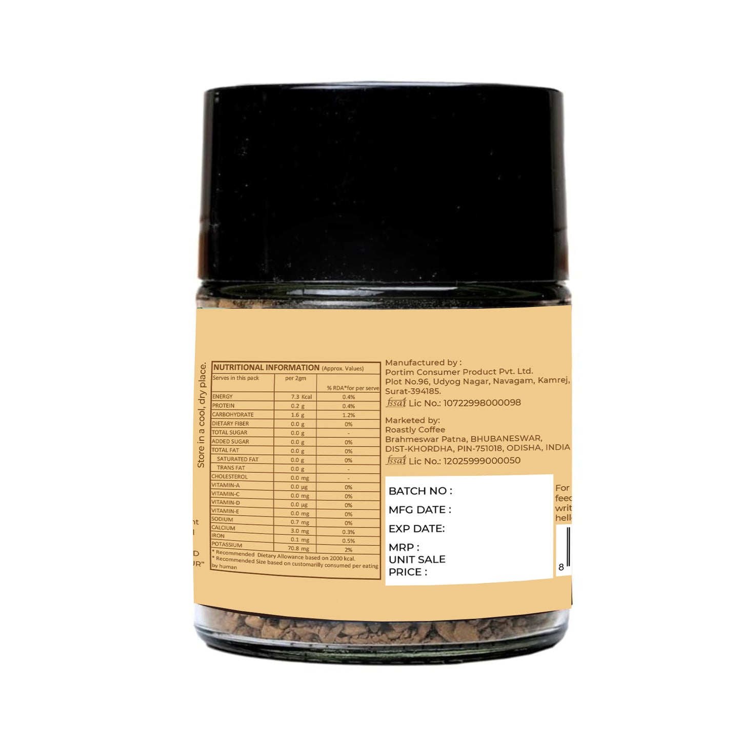 Roastly Instant Coffee – Signature Cinnamon | Bold & Aromatic | 50g