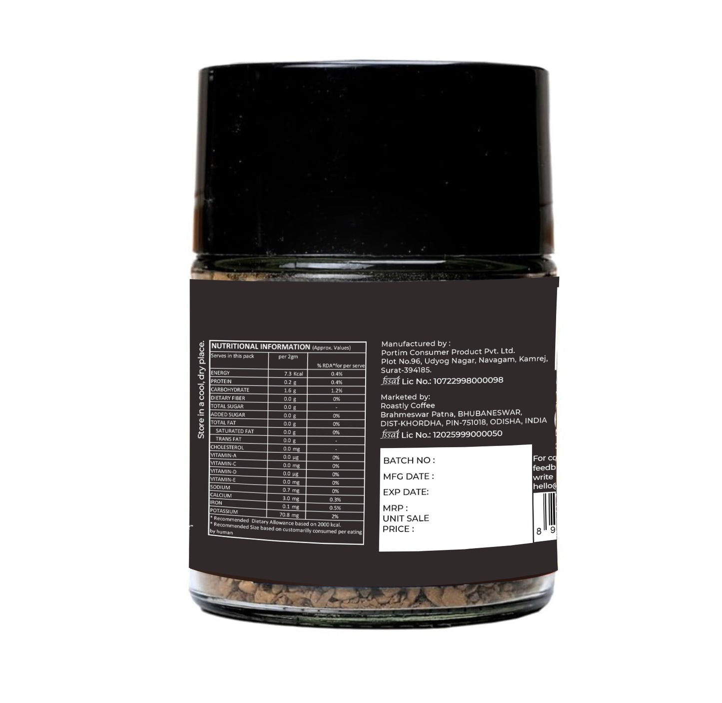 Roastly Instant Coffee – Espresso | Bold & Aromatic | 50g