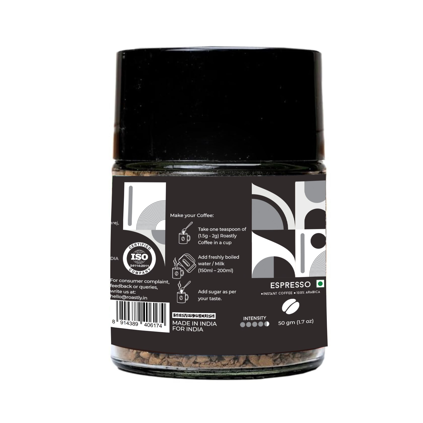 Roastly Instant Coffee – Espresso | Bold & Aromatic | 50g