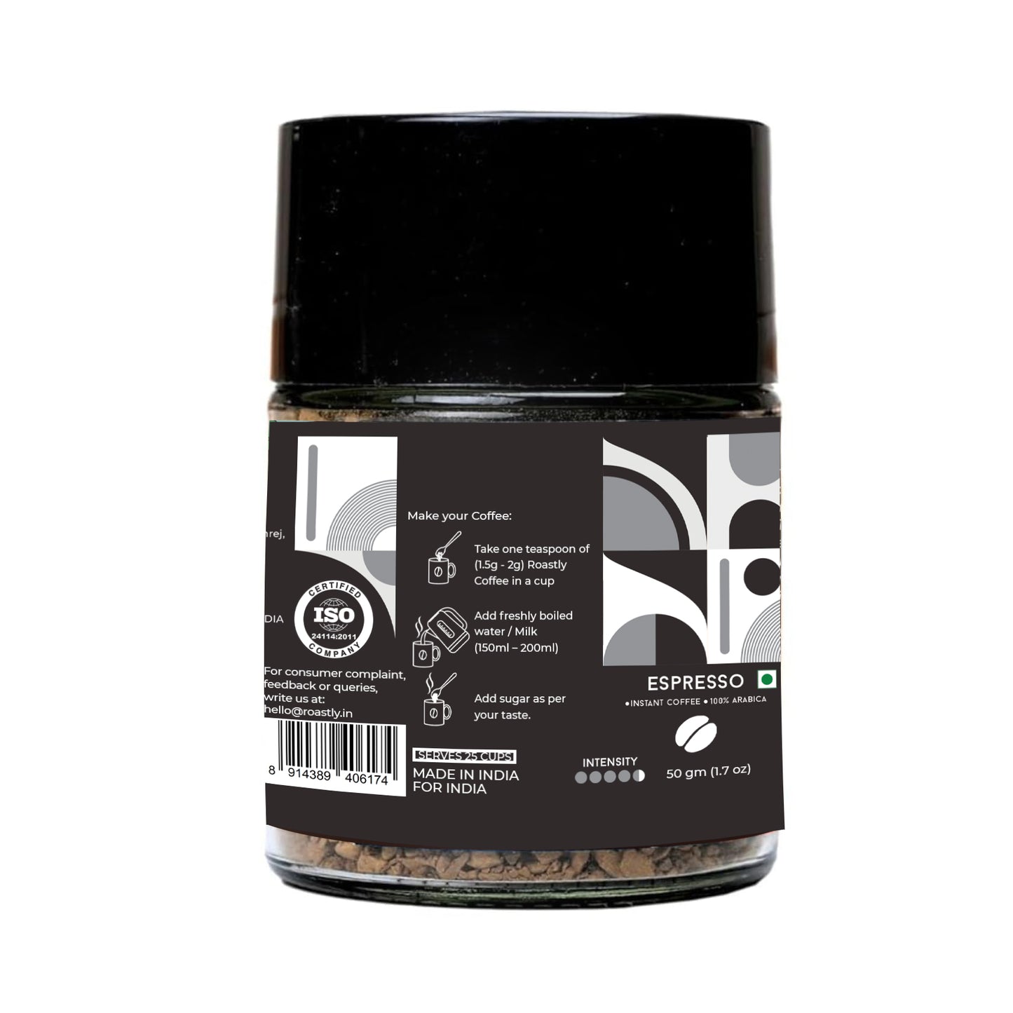 Roastly Instant Coffee – Espresso | Bold & Aromatic | 50g