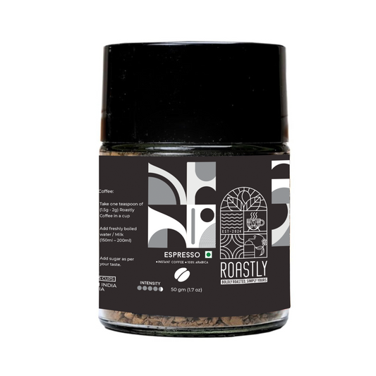 Roastly Instant Coffee – Espresso | Bold & Aromatic | 50g