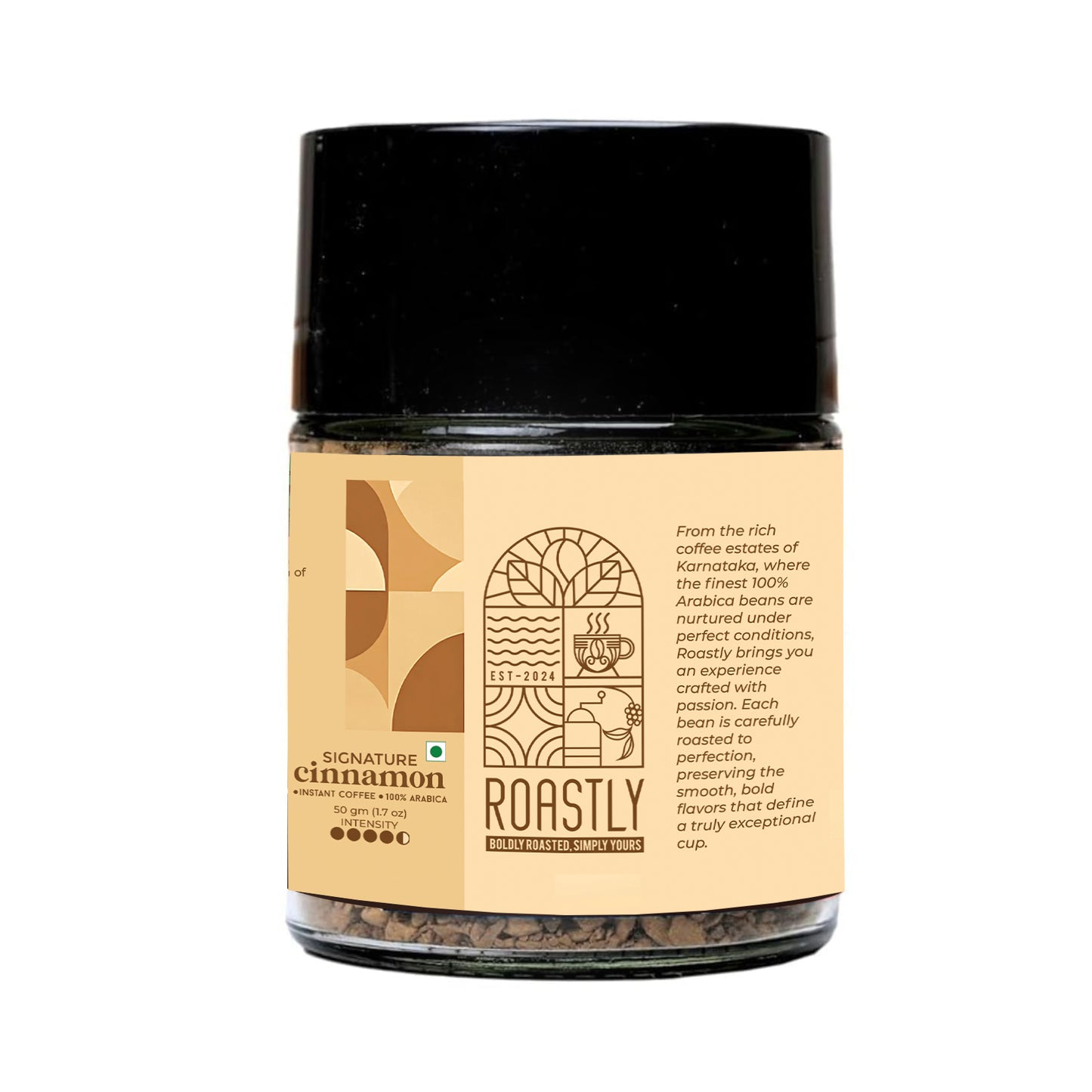 Roastly Instant Coffee – Signature Cinnamon | Bold & Aromatic | 50g
